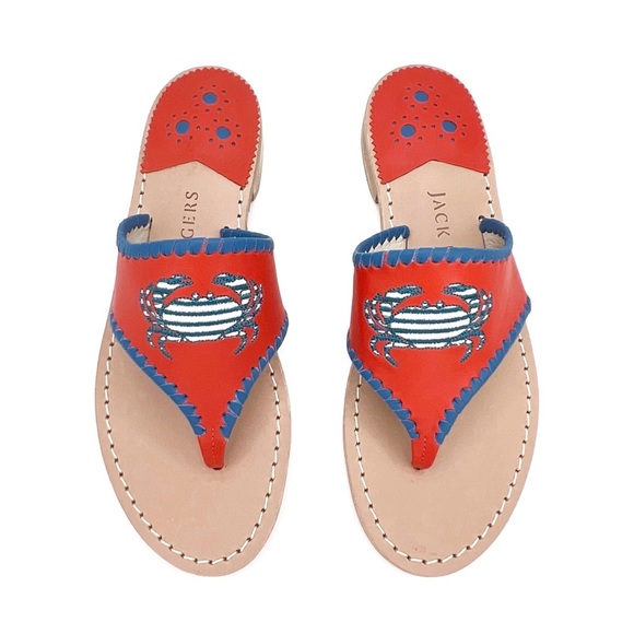 Jack Rogers Shoes - Jack Rogers Crab Embroidered Sandals Striped Crab Size 8